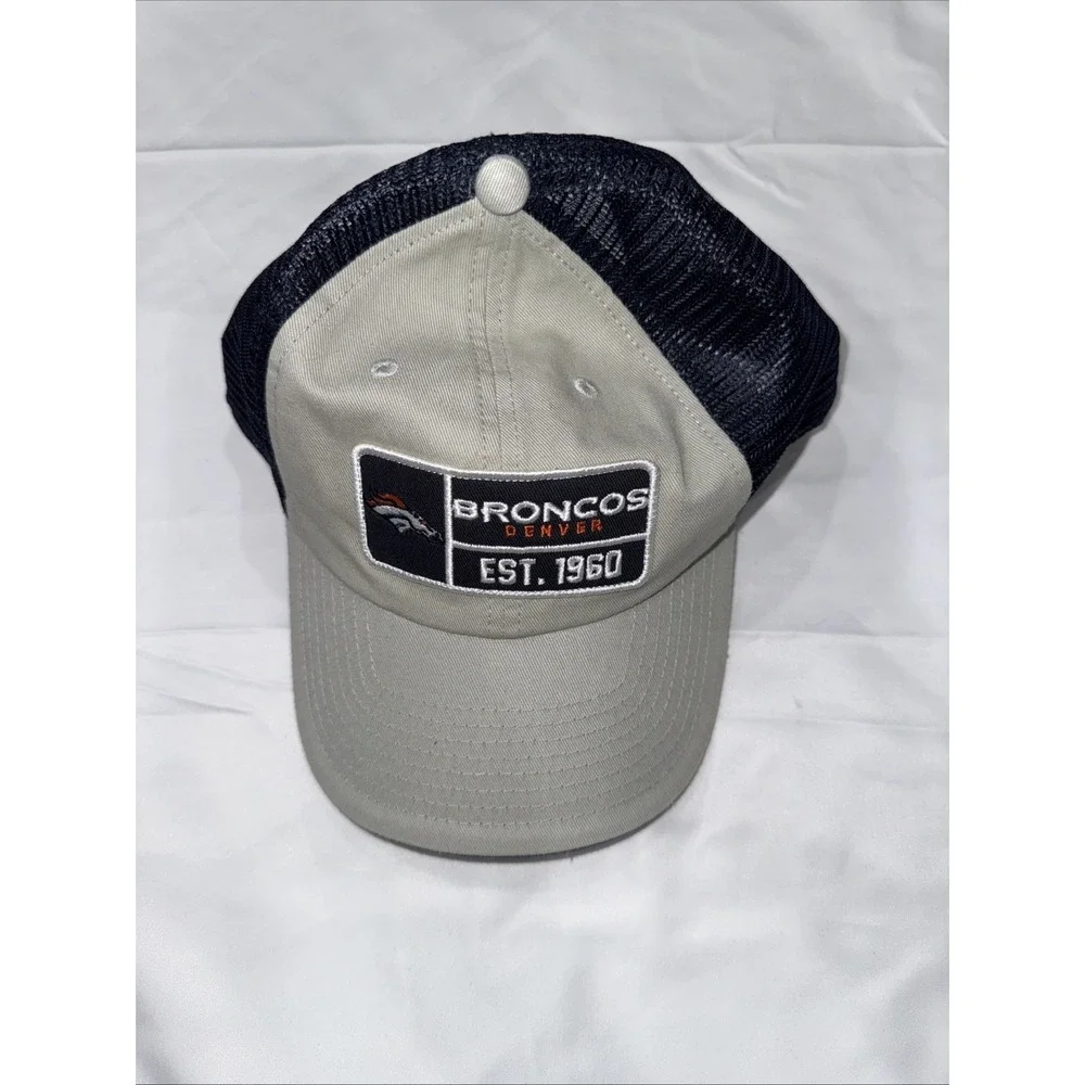 Denver Broncos AFC 1960 Adjustable Snapback Mesh Baseball Hat/Cap Gray/Navy Blue